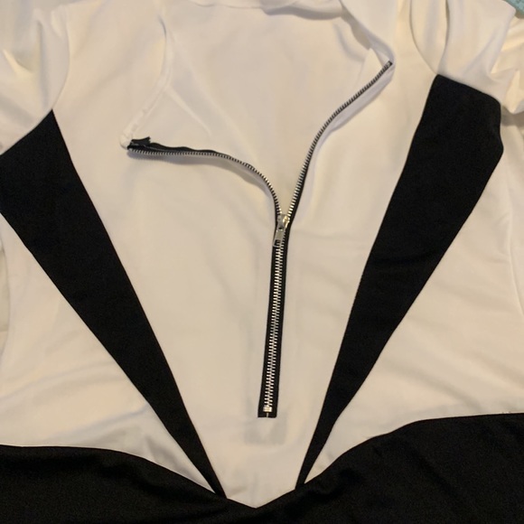 4 for $70.00. Knee length dress, Black & white, zipper detail, US size large. - Picture 6 of 7